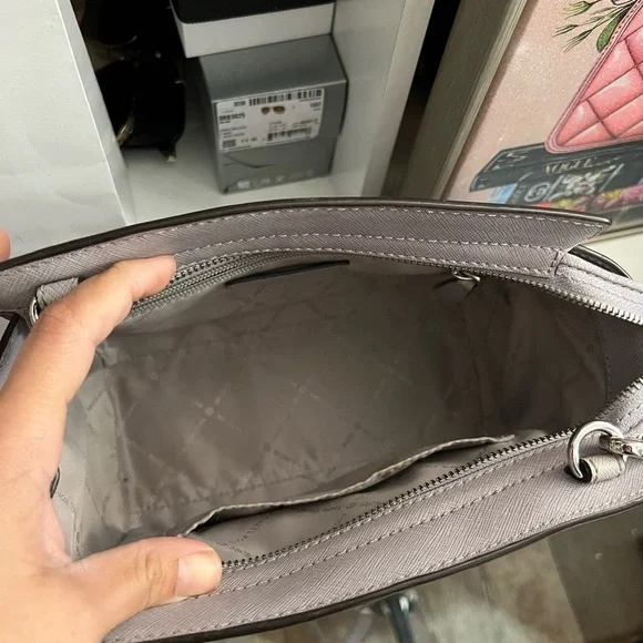 Michael Kors Gray Studded Shoulder Bag & Wallet Bundle Set - Picture 3 of 4